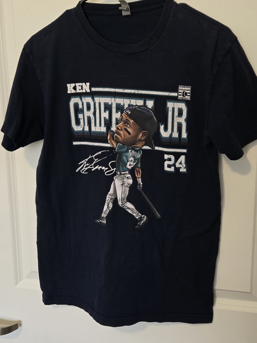 Next Level Apparel Navy Crewneck Tee Small Ken Griffy Jr. #24 Great Condirion